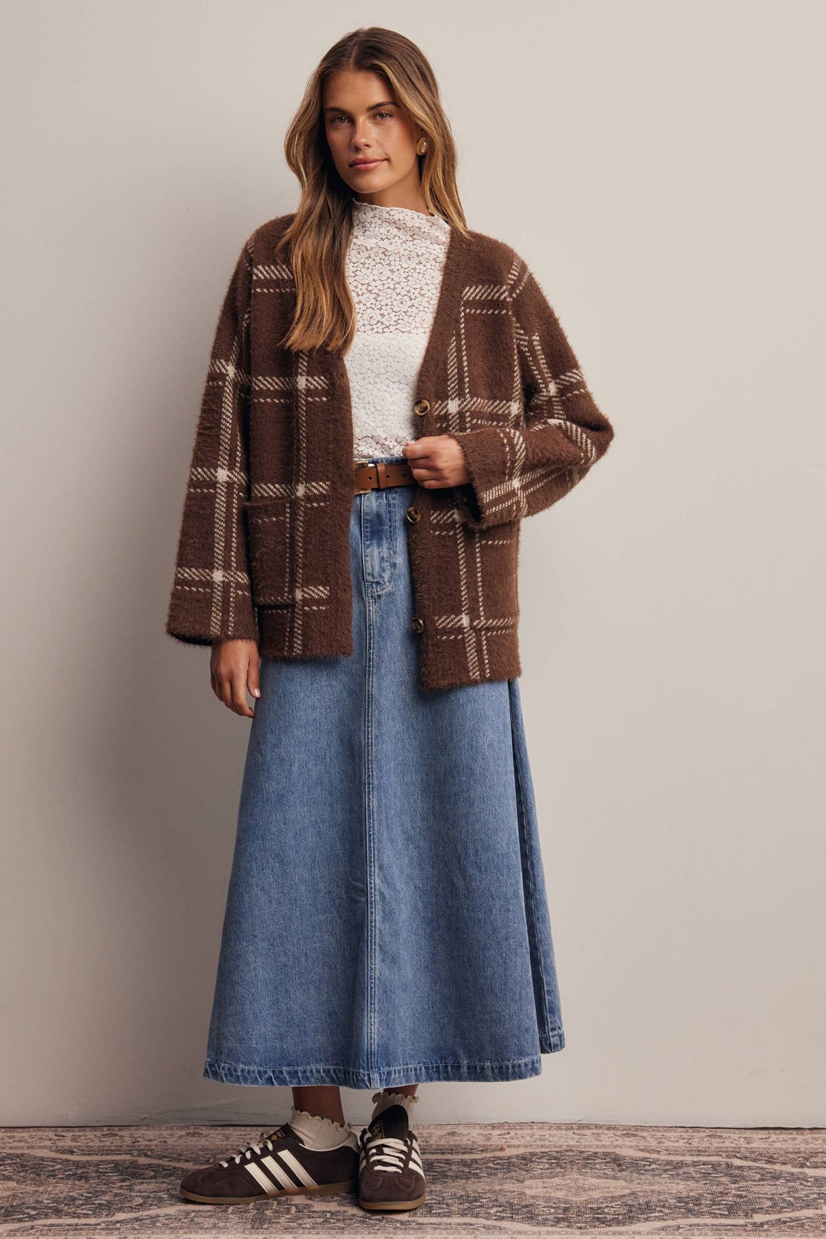 Amethyst Plaid Cardigan