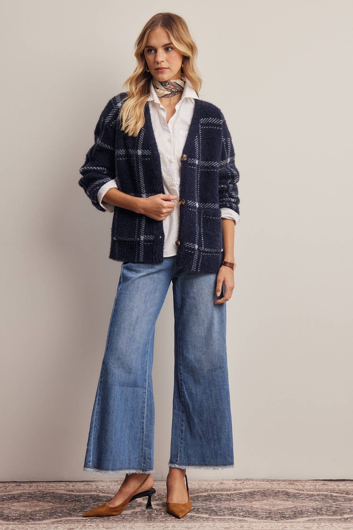 Amethyst Plaid Cardigan