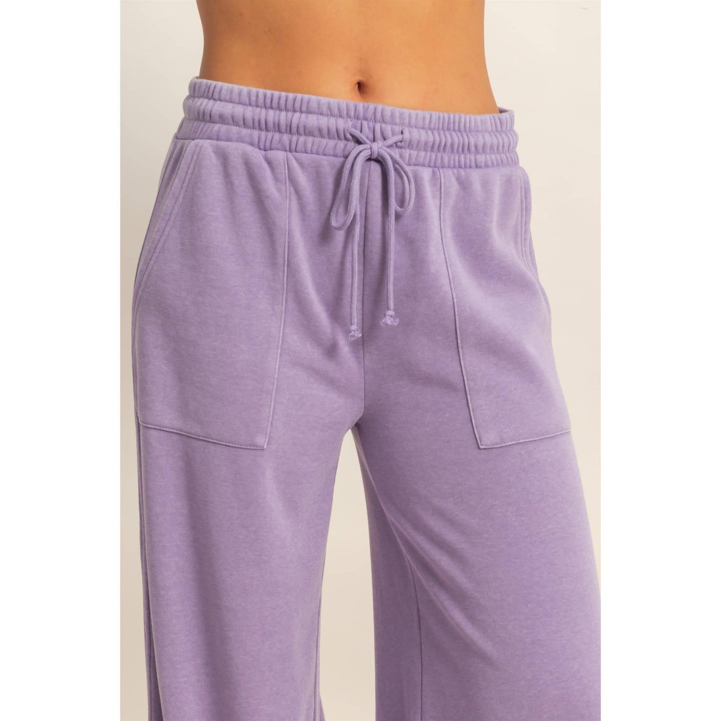 Burnout French Terry Wide-Leg Pants