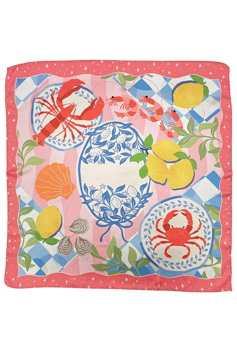 Citrus Print Square Scarf