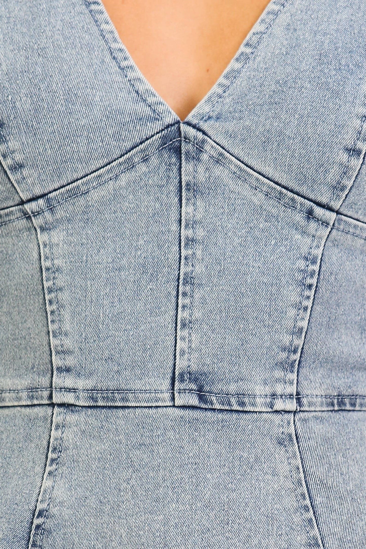 Faith Fit & Flare Stretch Denim Dress