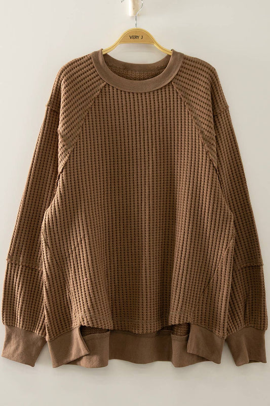 Rhea Waffle Knit Pullover