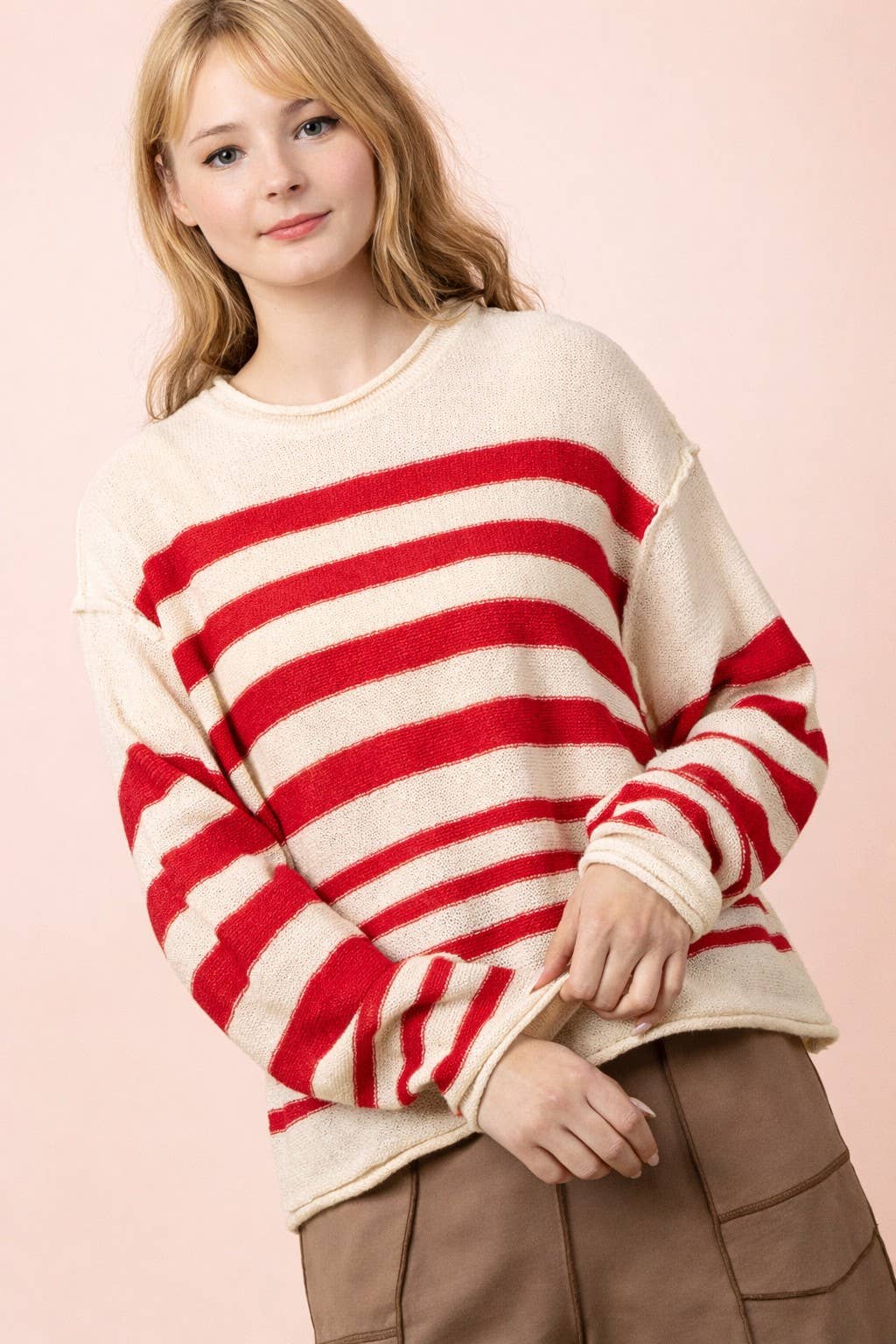 Stevie Striped Knit Summer Sweater Top
