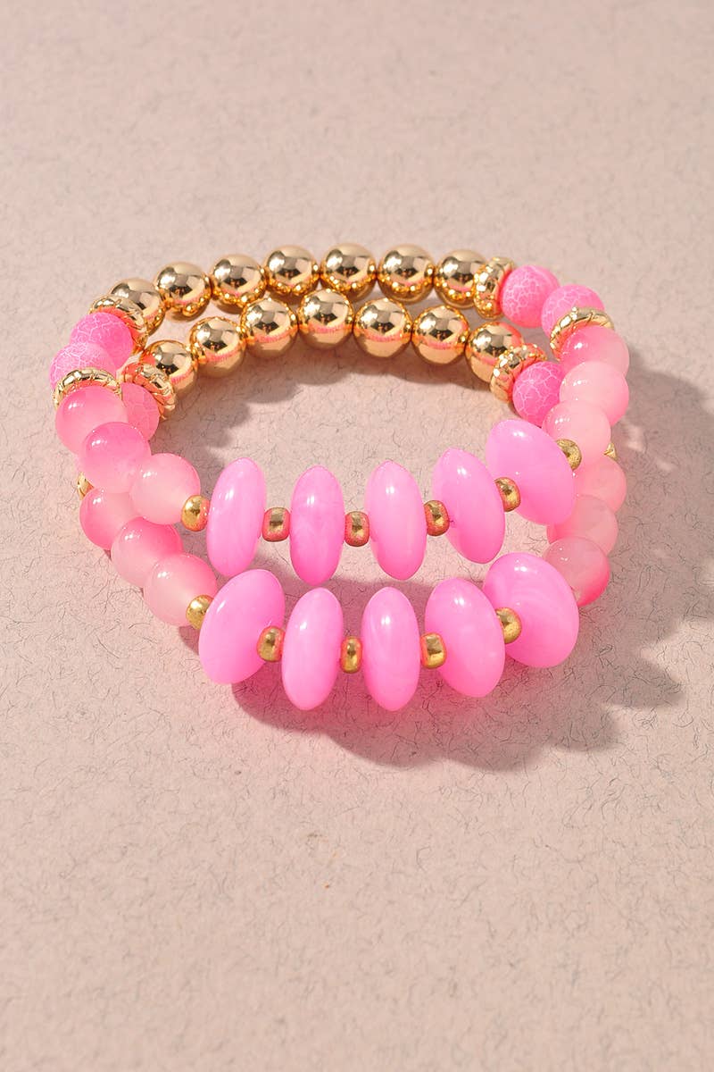 Neon Beaded Bracelet Set