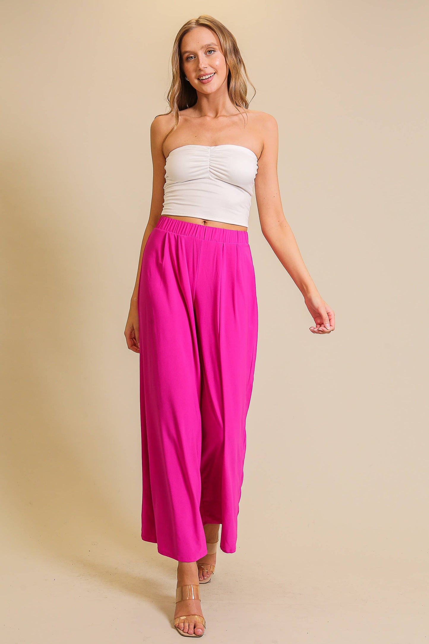 Heather High Waisted Wide Leg Pants