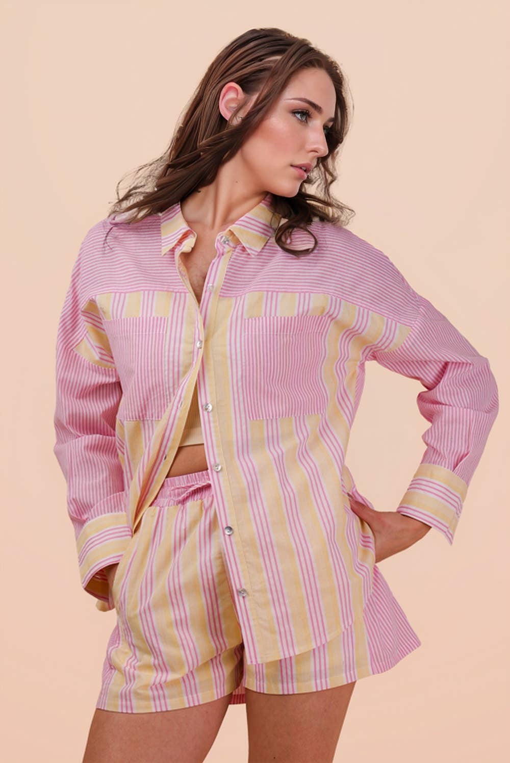 Wendy Woven Shirt Top & Shorts Set