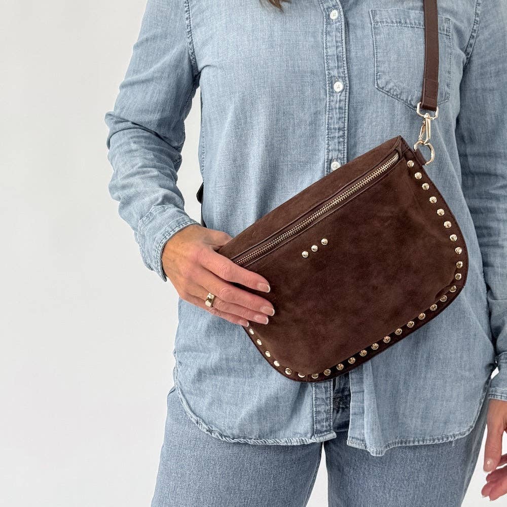 Sabrina Studded Suede Bum Bag - PREORDER