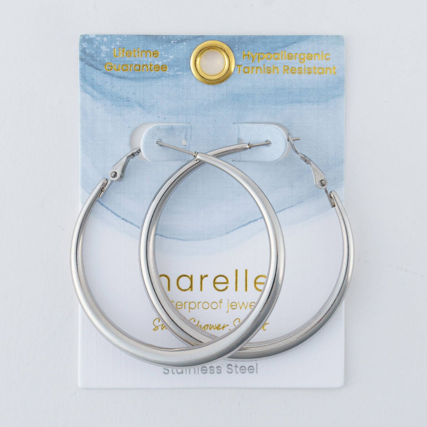 Waterproof Earrings Narelle Chunky Hoops in 18K Gold + Steel