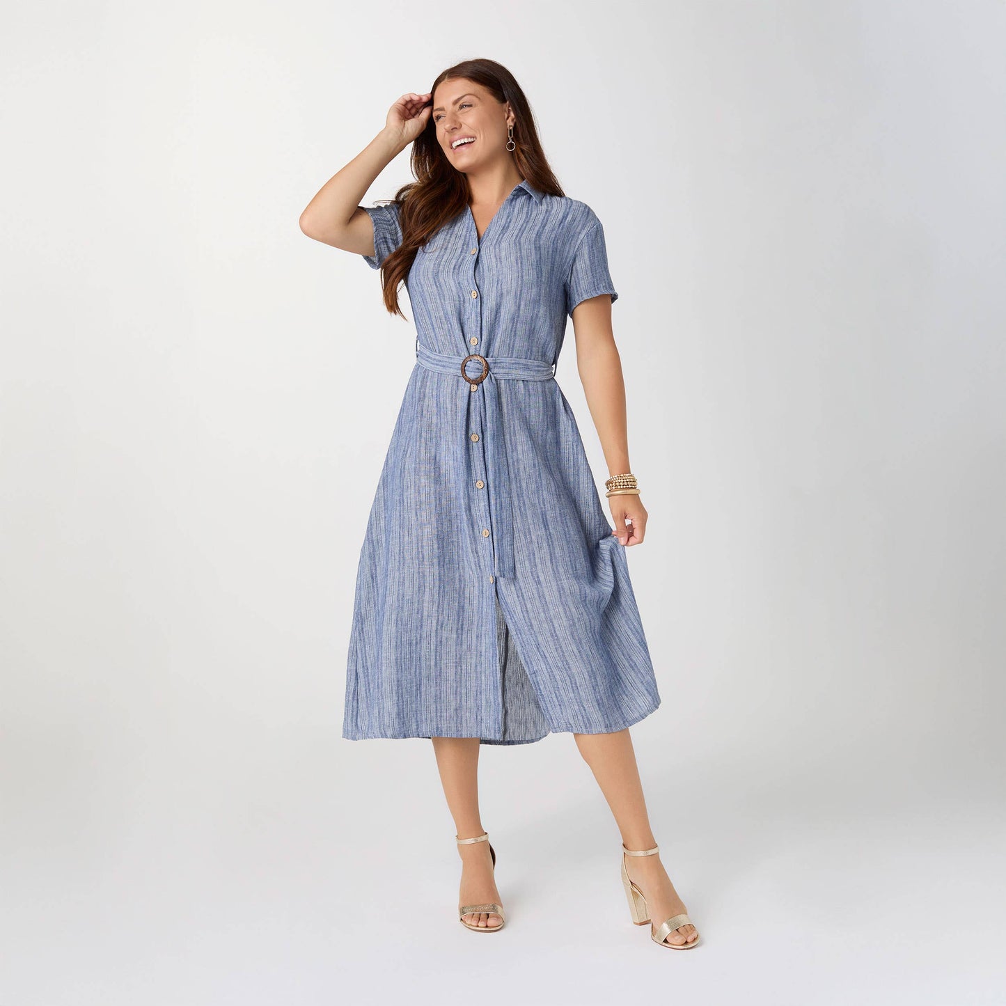 Miriam Short Sleeve Shirtdress with Belt