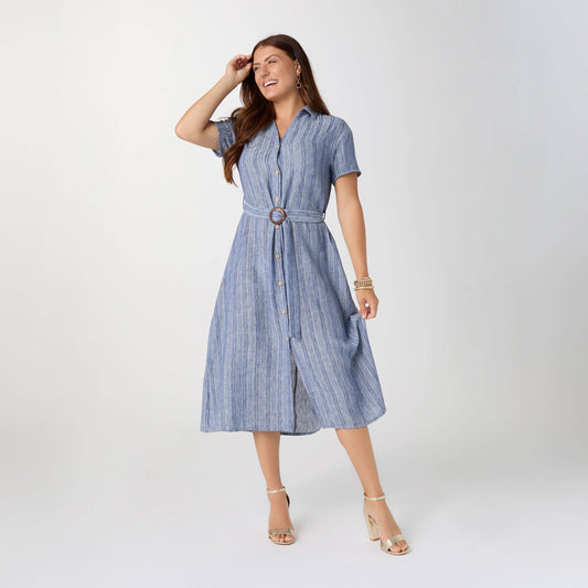 Miriam Short Sleeve Shirtdress with Belt
