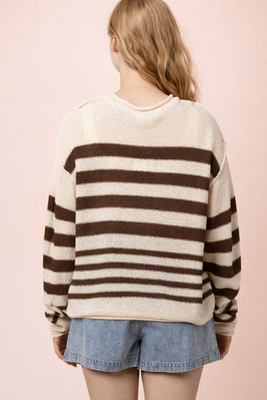 Stevie Striped Knit Summer Sweater Top