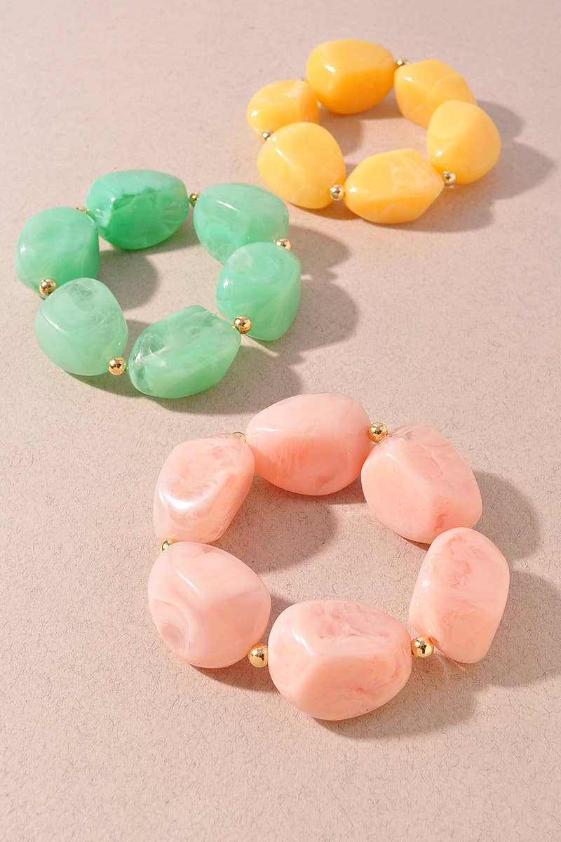 Marbled Resin Bead Bracelet