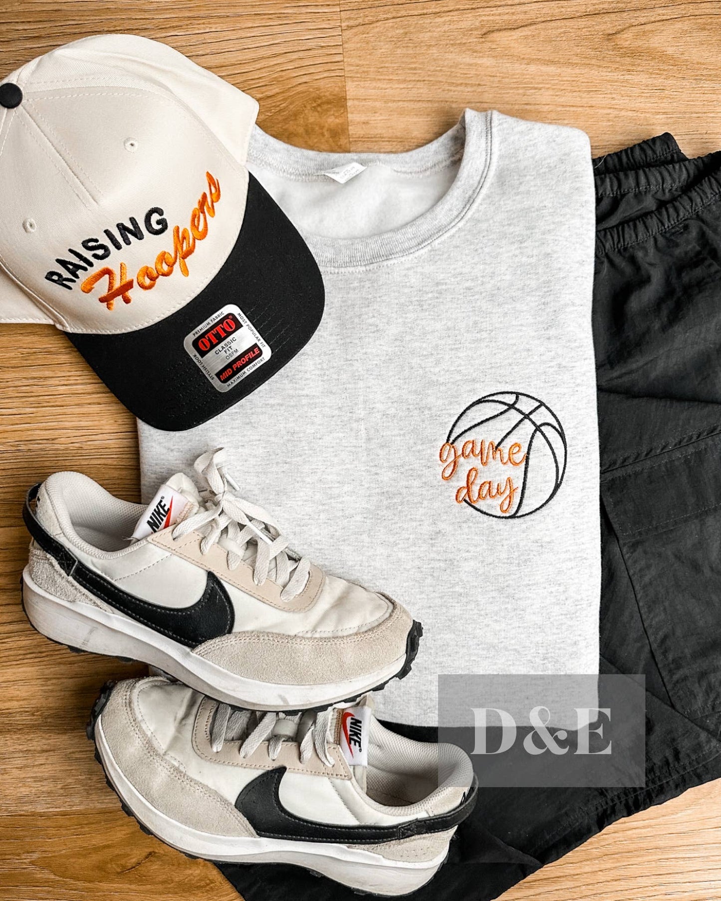 Game Day Basketball ORANGE Embroidery Sweatshirt