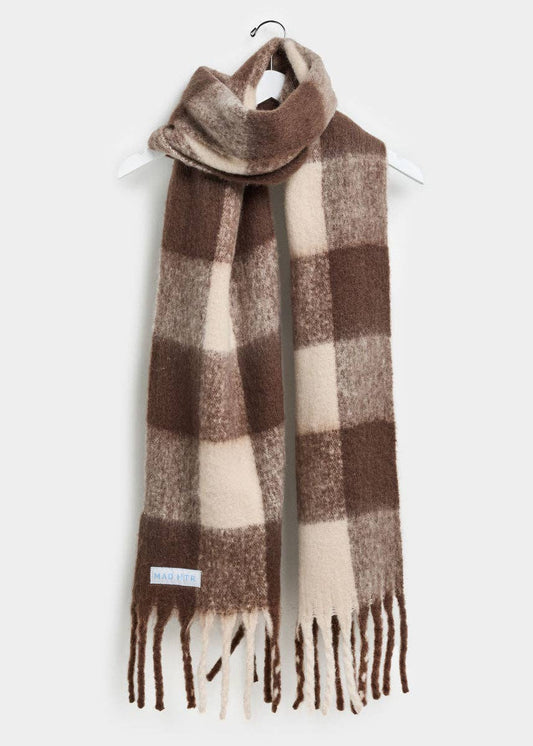 Mad Hatter Oversized Blanket Scarf - Espresso & Cream