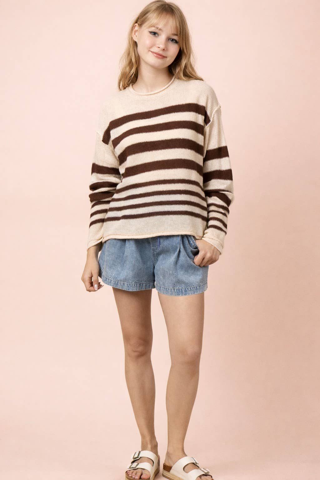 Stevie Striped Knit Summer Sweater Top