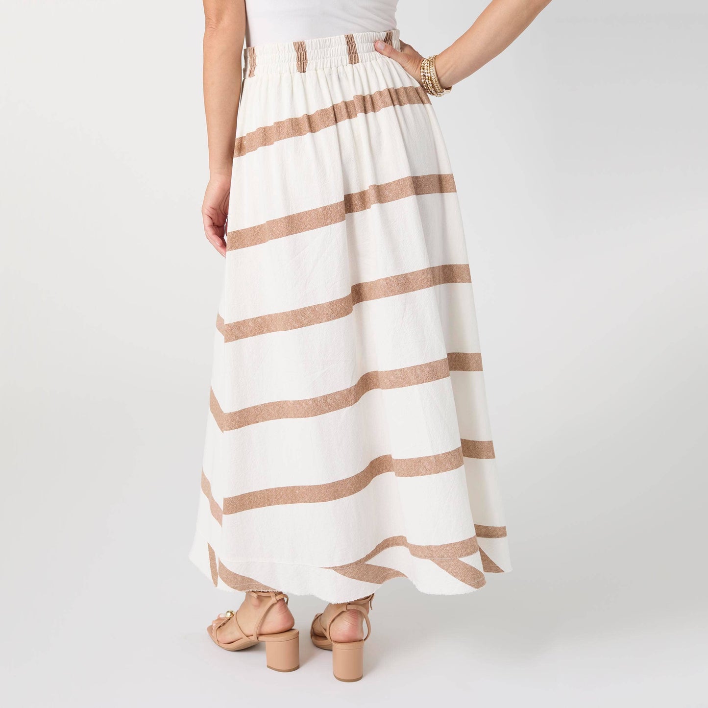 Katherine Striped Tie Waist Skirt
