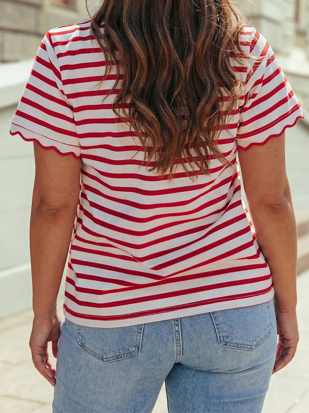 Cierra Scalloped Trim T Shirt