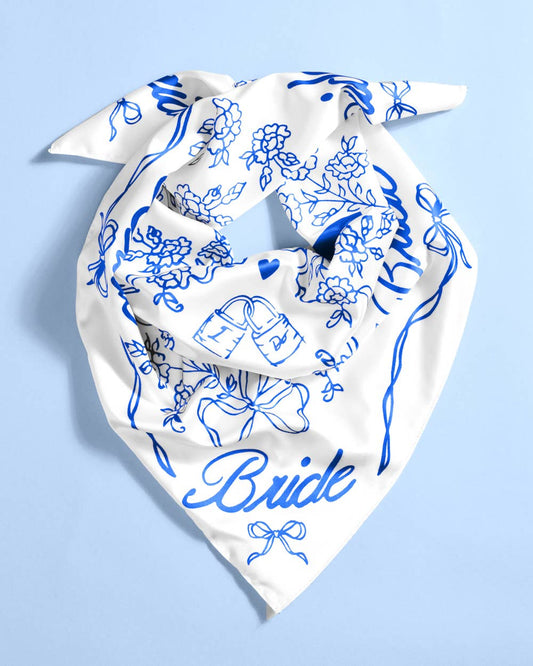 Bride Hair Scarf | white, bridal, bachelorette, wedding