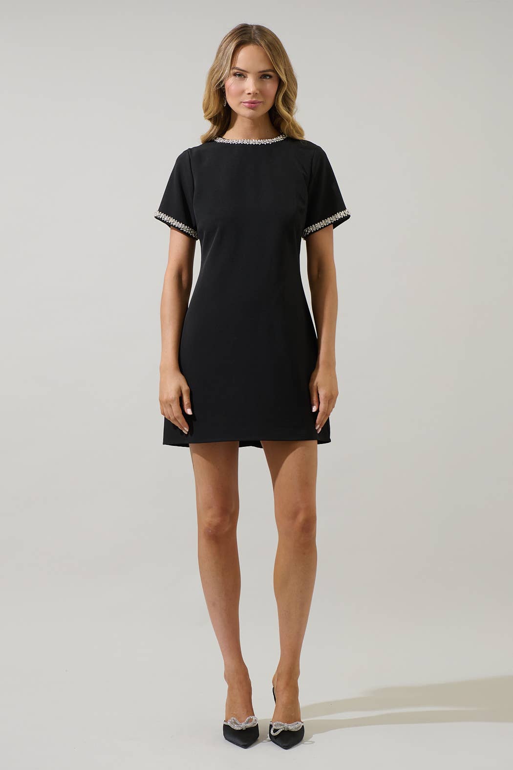 Kaitlyn Rhinestone Shift Mini Dress Kaitlyn Rhinestone Shift Mini Dress
