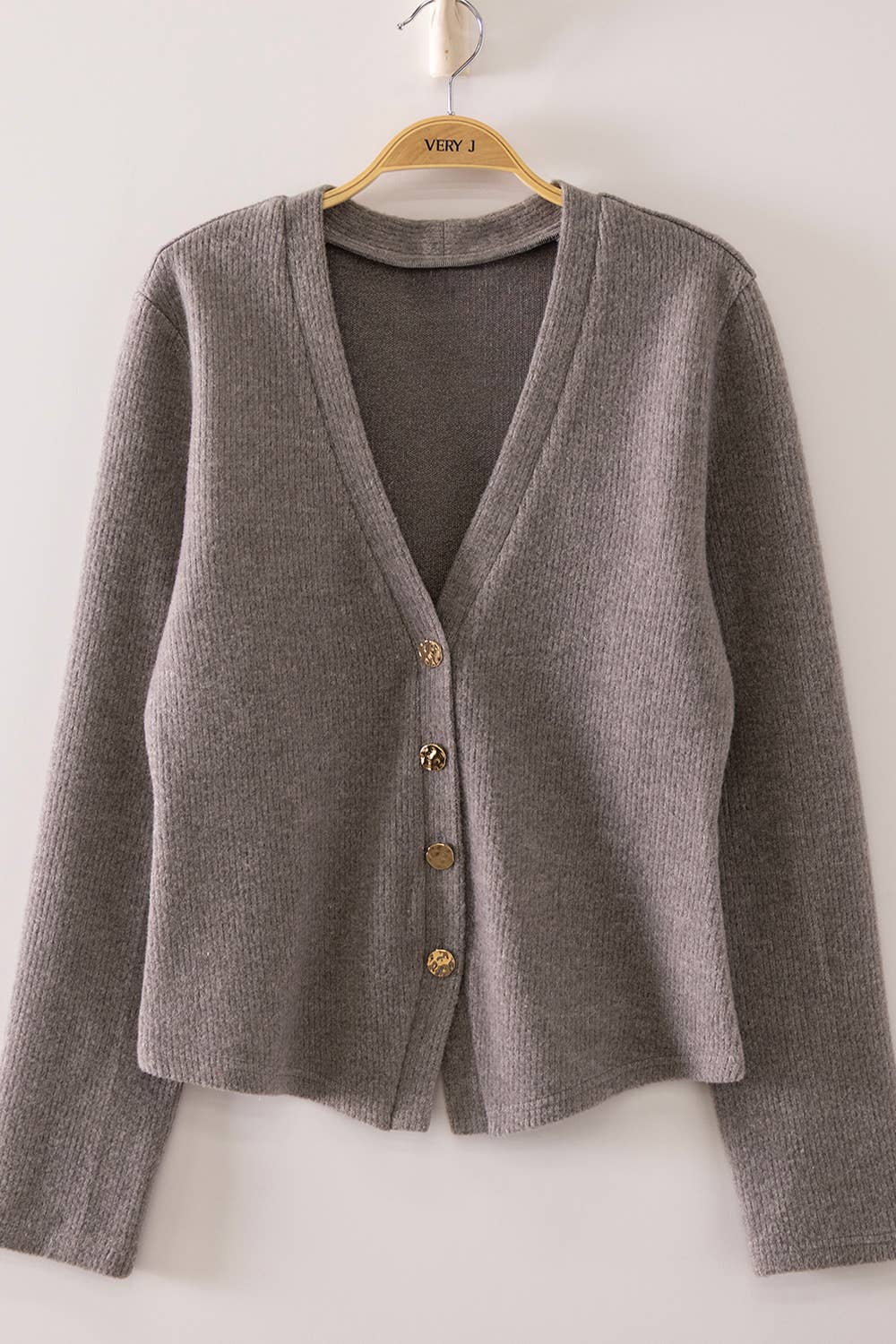 Aria Ribbed V-Neck Cardigan