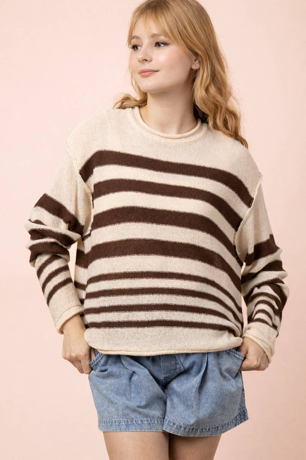 Stevie Striped Knit Summer Sweater Top