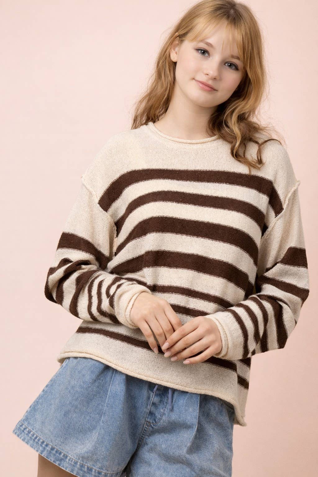 Stevie Striped Knit Summer Sweater Top