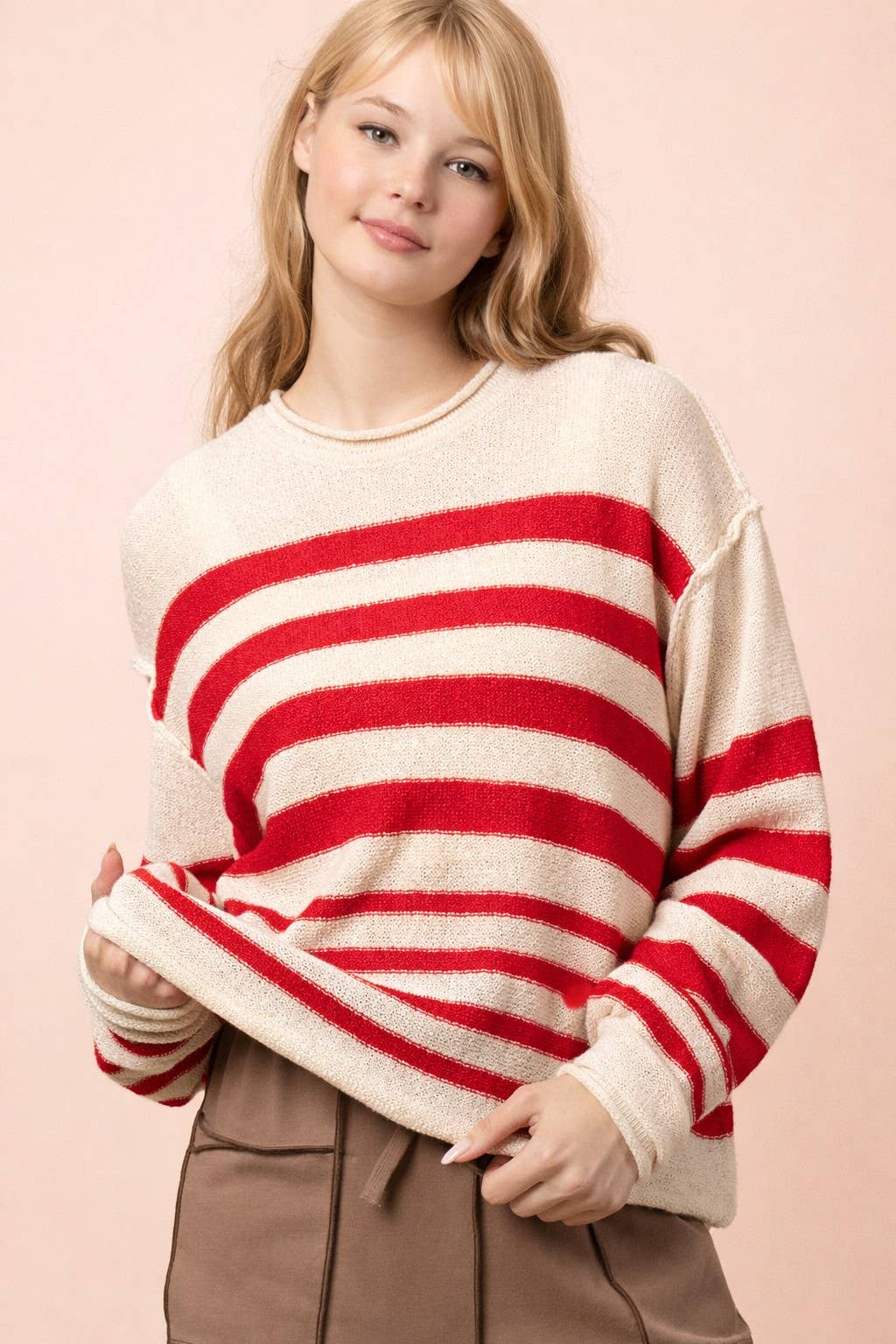 Stevie Striped Knit Summer Sweater Top