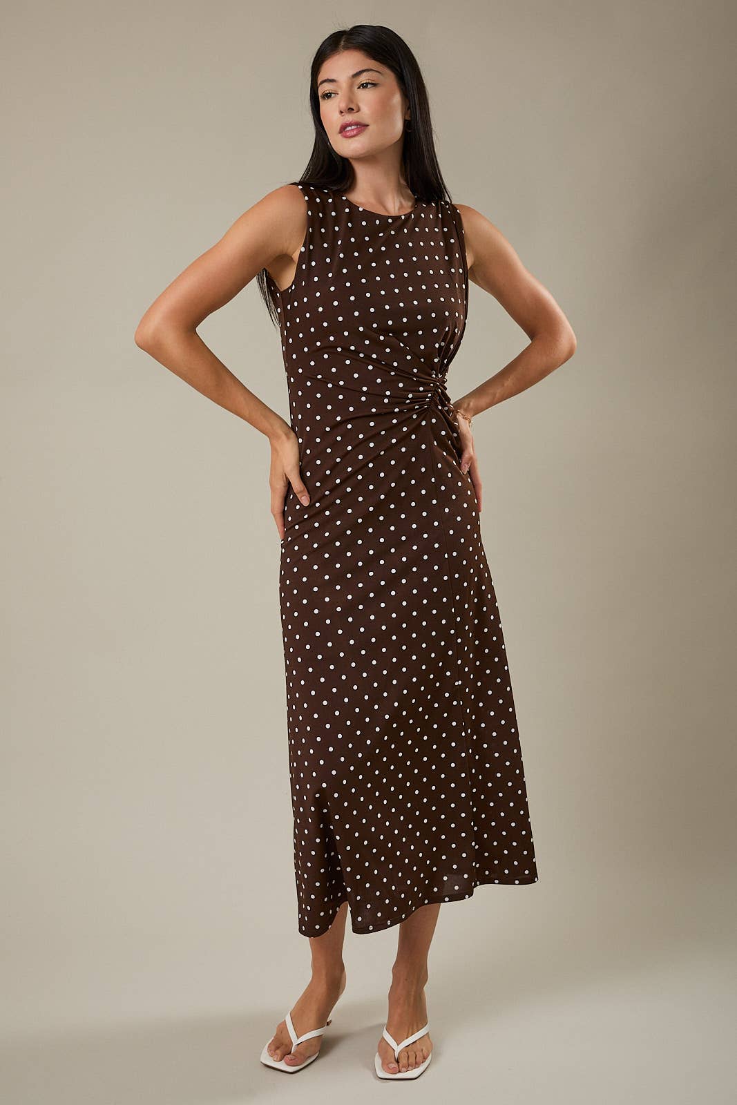 Paisley Polka Dot Midi Dress