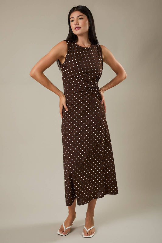 Paisley Polka Dot Midi Dress