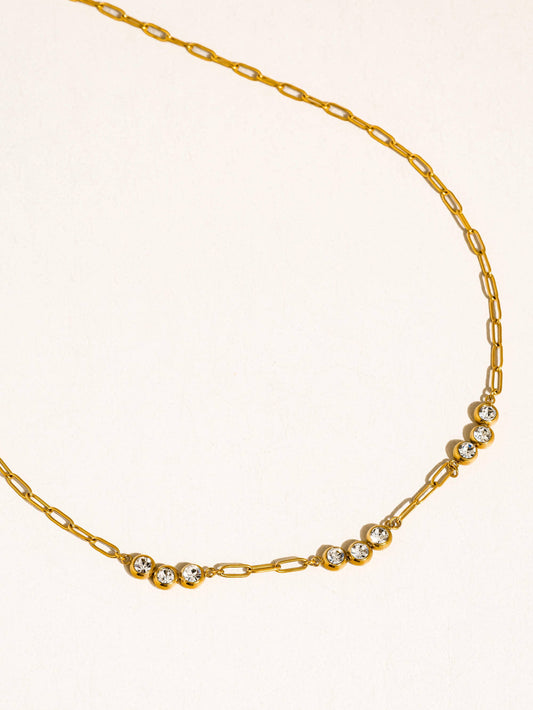 Éclaire 18K Gold Non-Tarnish CZ Station Chain Necklace