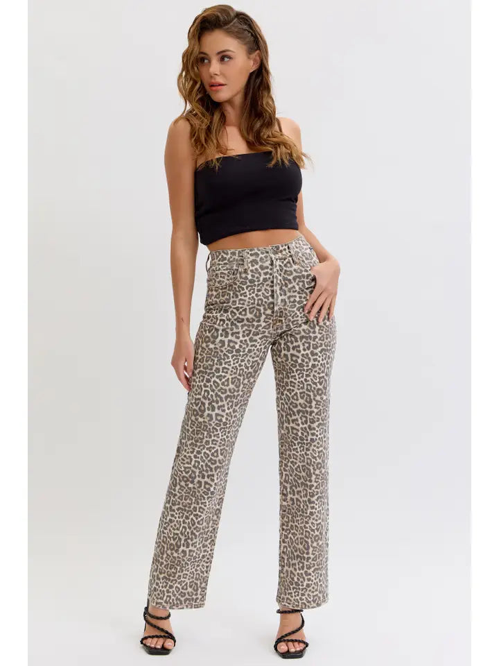 Lisa Leopard Dad Jeans