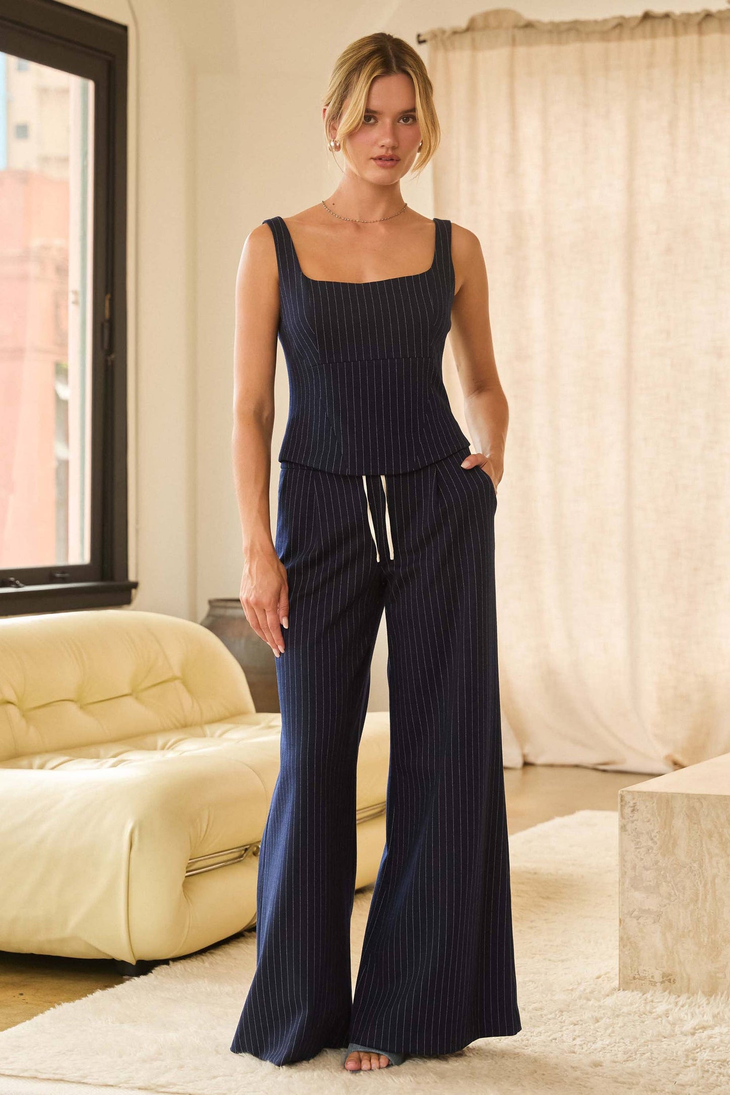 Sable Pinstripe Top