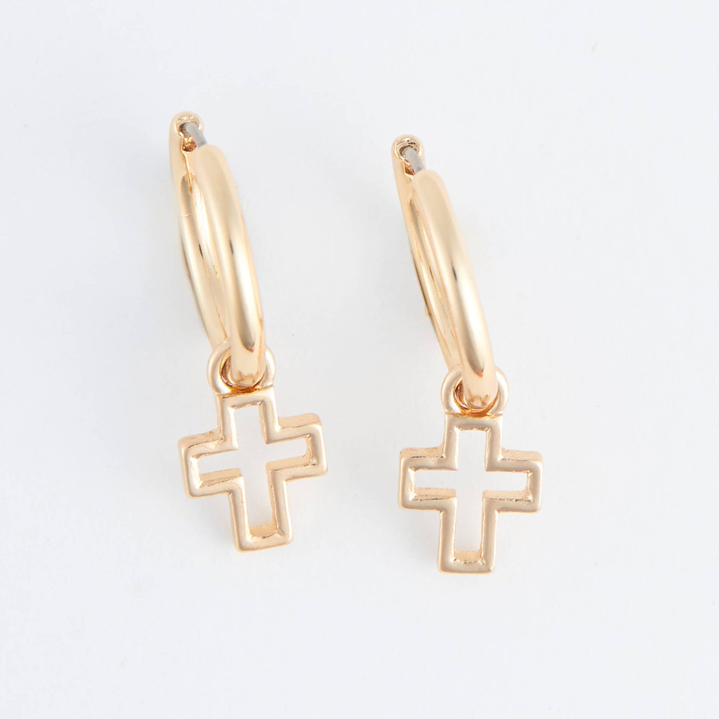 Cera Inspirational Frame Cross Earrings