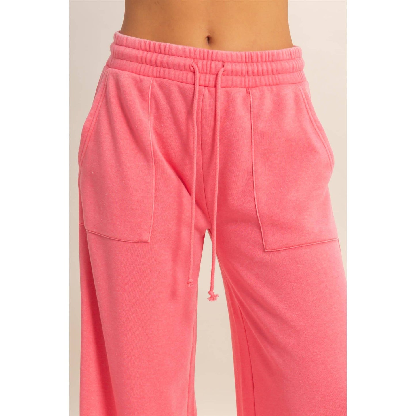 Burnout French Terry Wide-Leg Pants