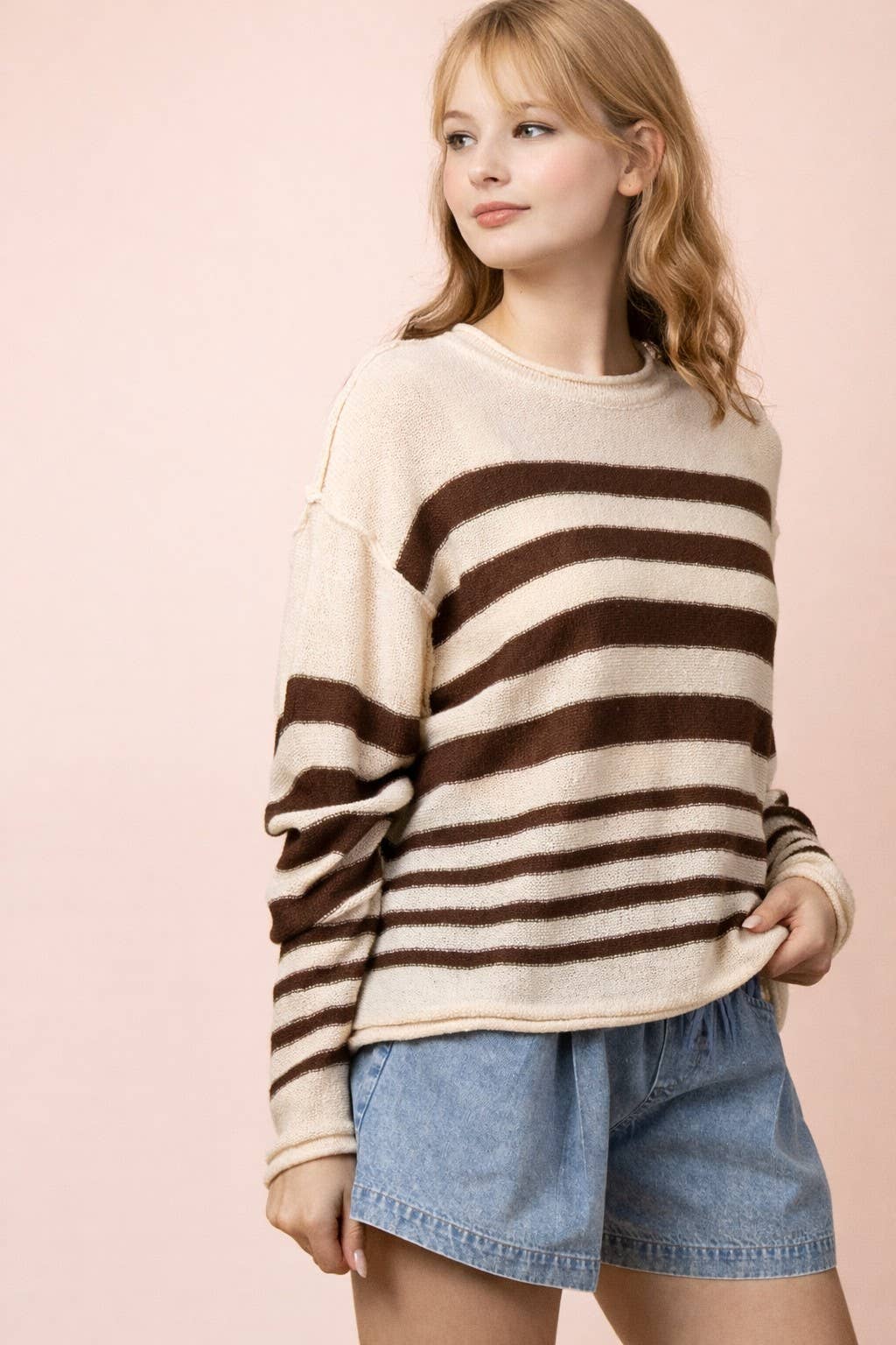 Stevie Striped Knit Summer Sweater Top