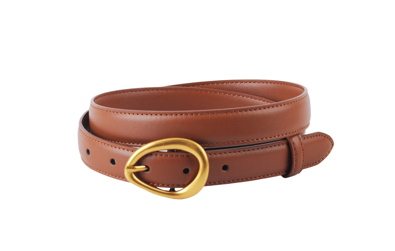 Basic Leather Belt with Asymmetrical Buckle