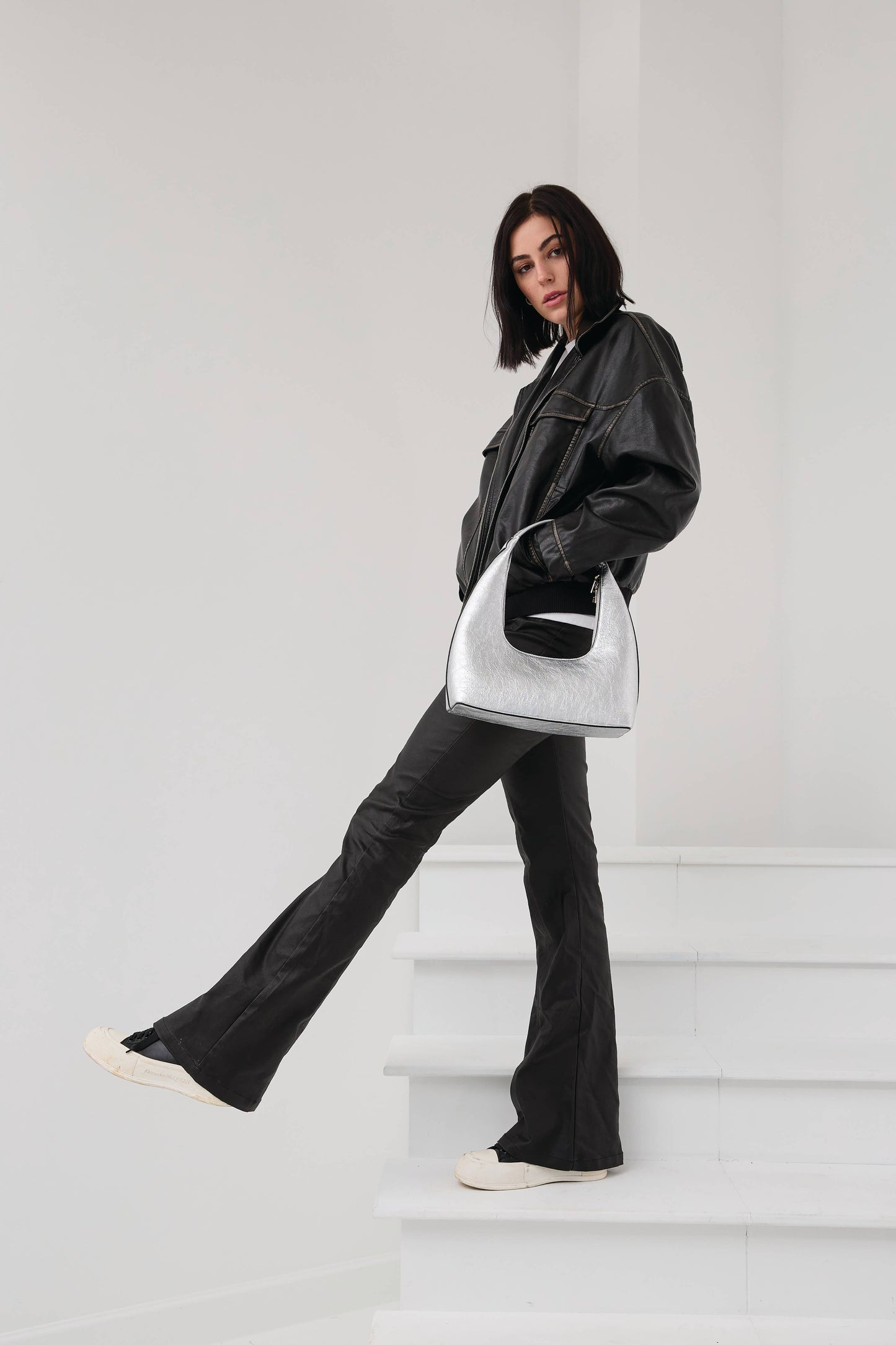 Atlanta Shaped Metallic Shoulder Bag