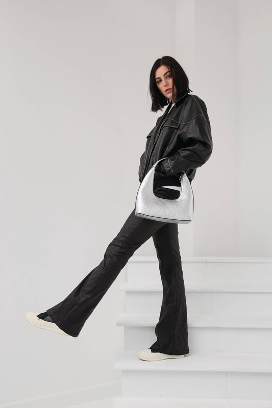 Atlanta Shaped Metallic Shoulder Bag