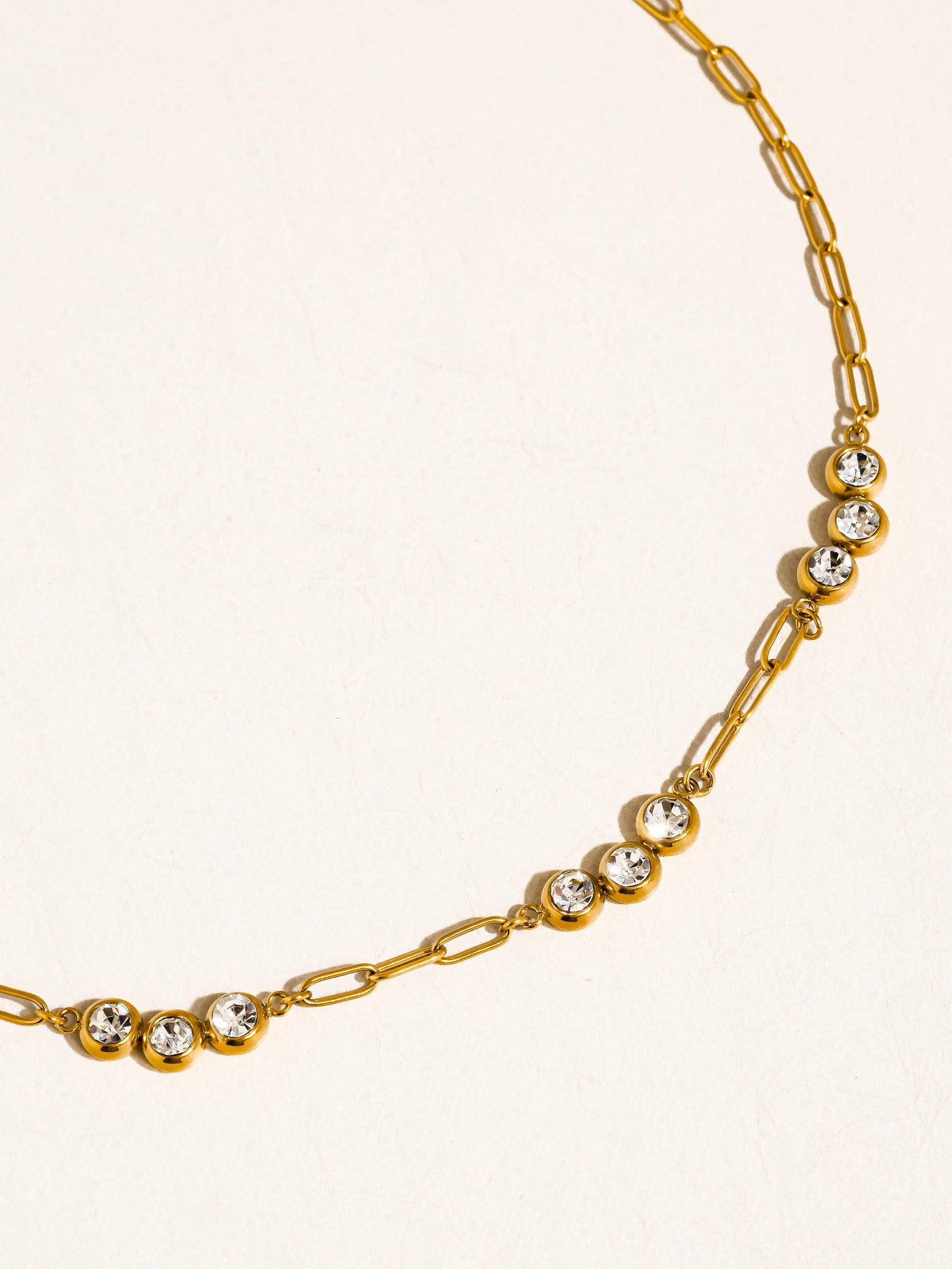 Éclaire 18K Gold Non-Tarnish CZ Station Chain Necklace