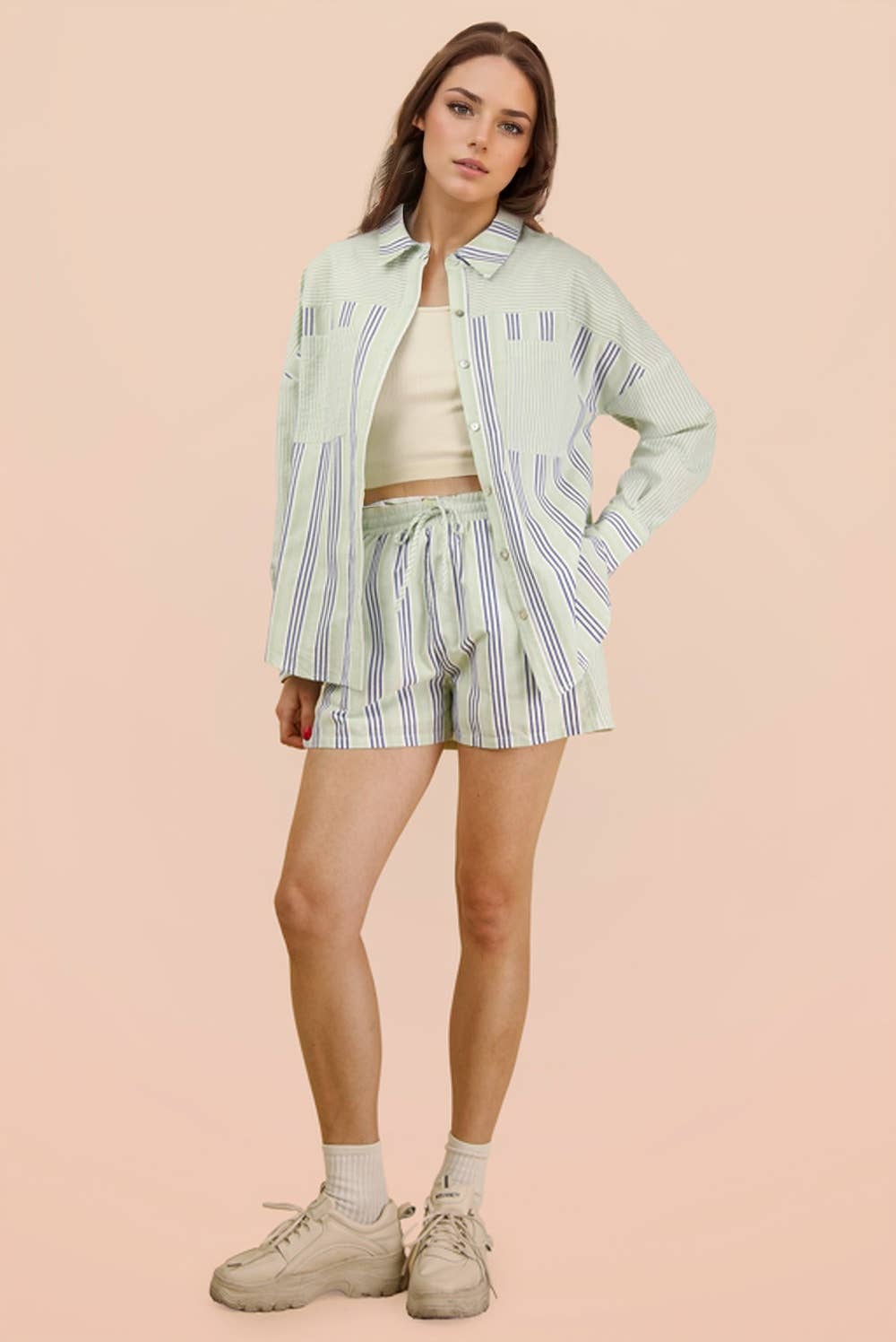 Wendy Woven Shirt Top & Shorts Set
