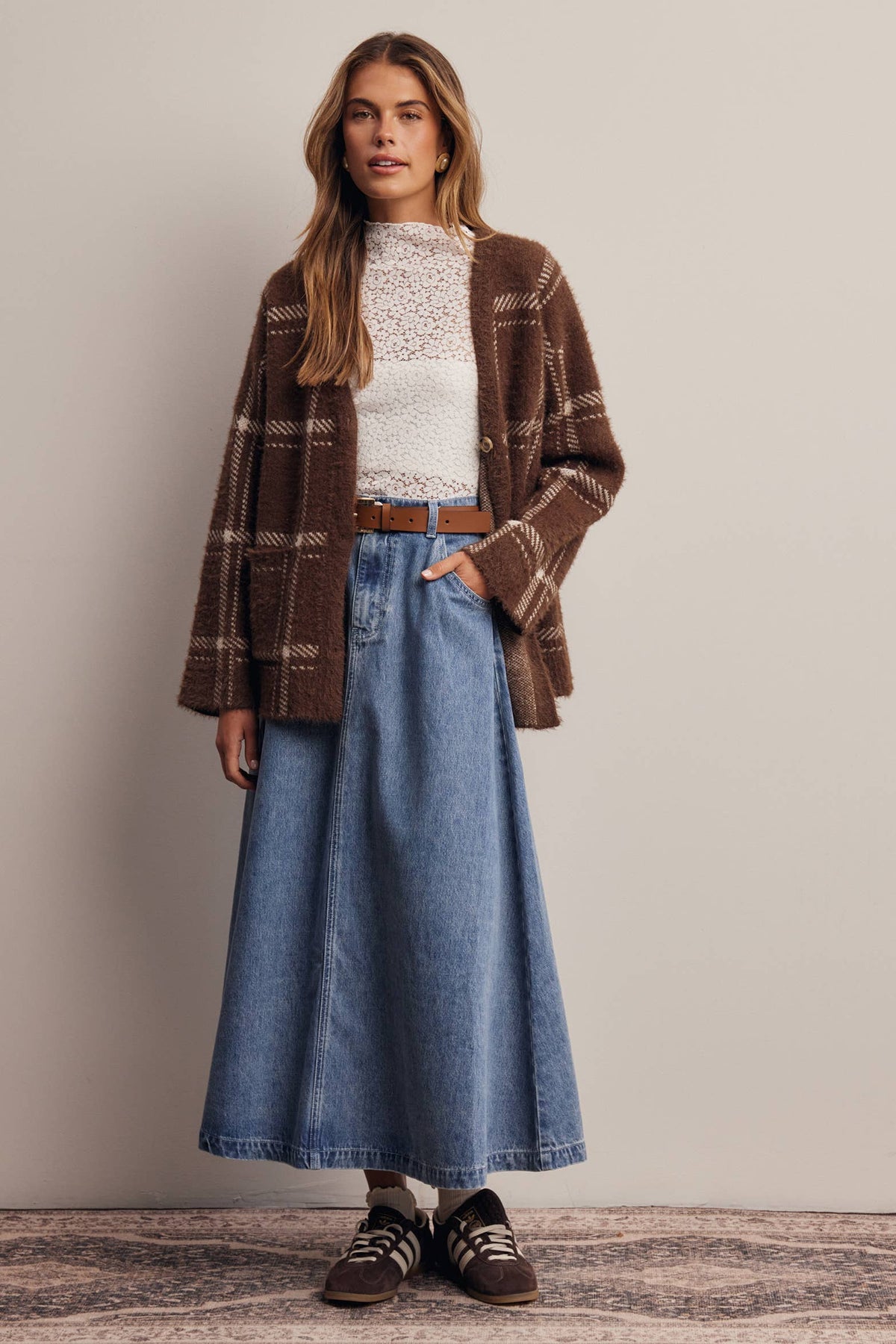 Amethyst Plaid Cardigan