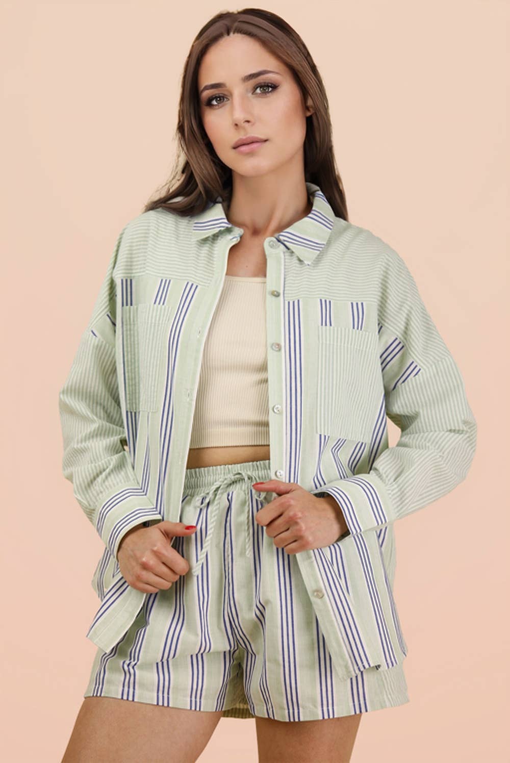 Wendy Woven Shirt Top & Shorts Set