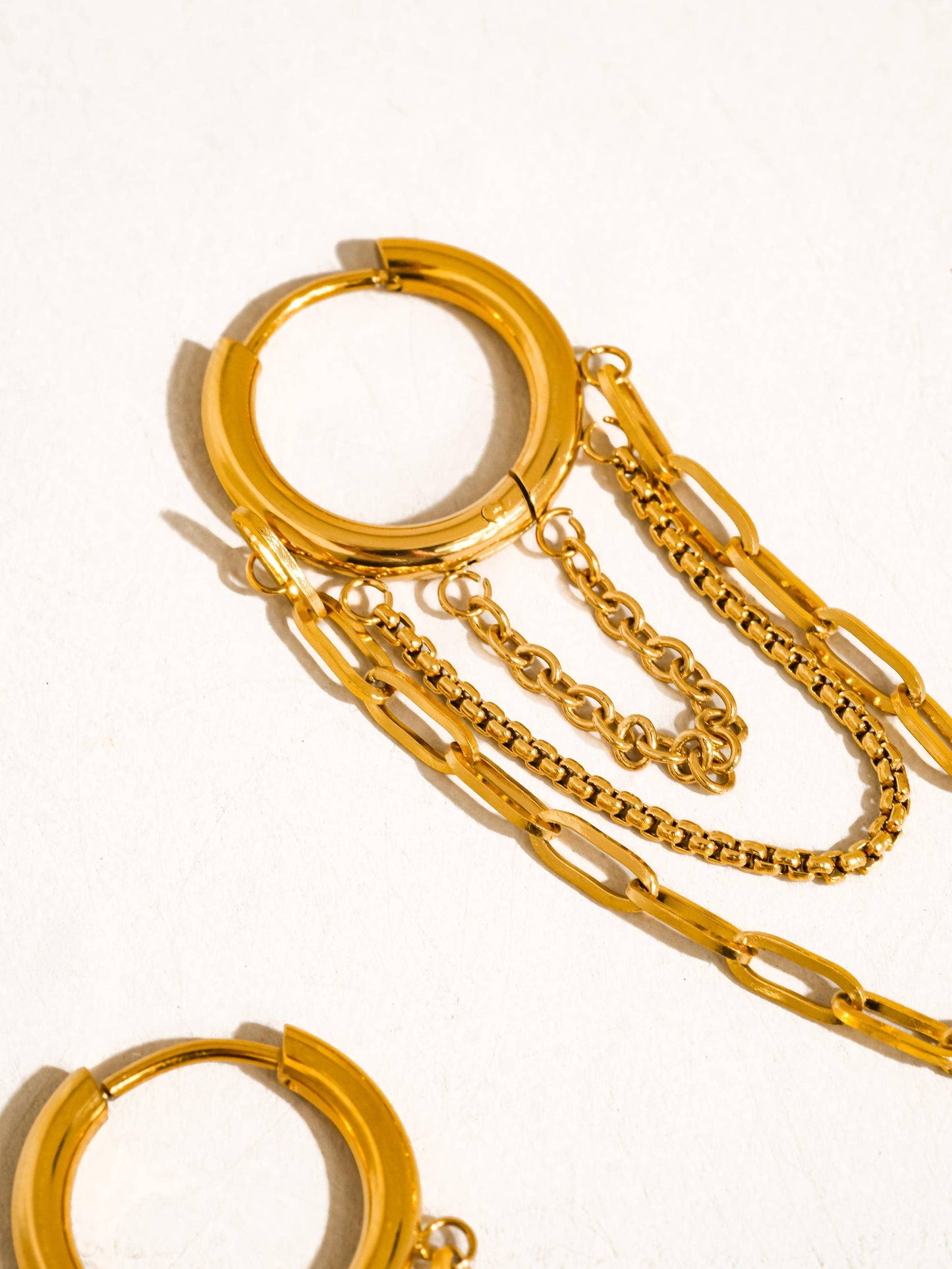 Vianne 18K Gold Non-Tarnish Multi Chain Drop Earrings