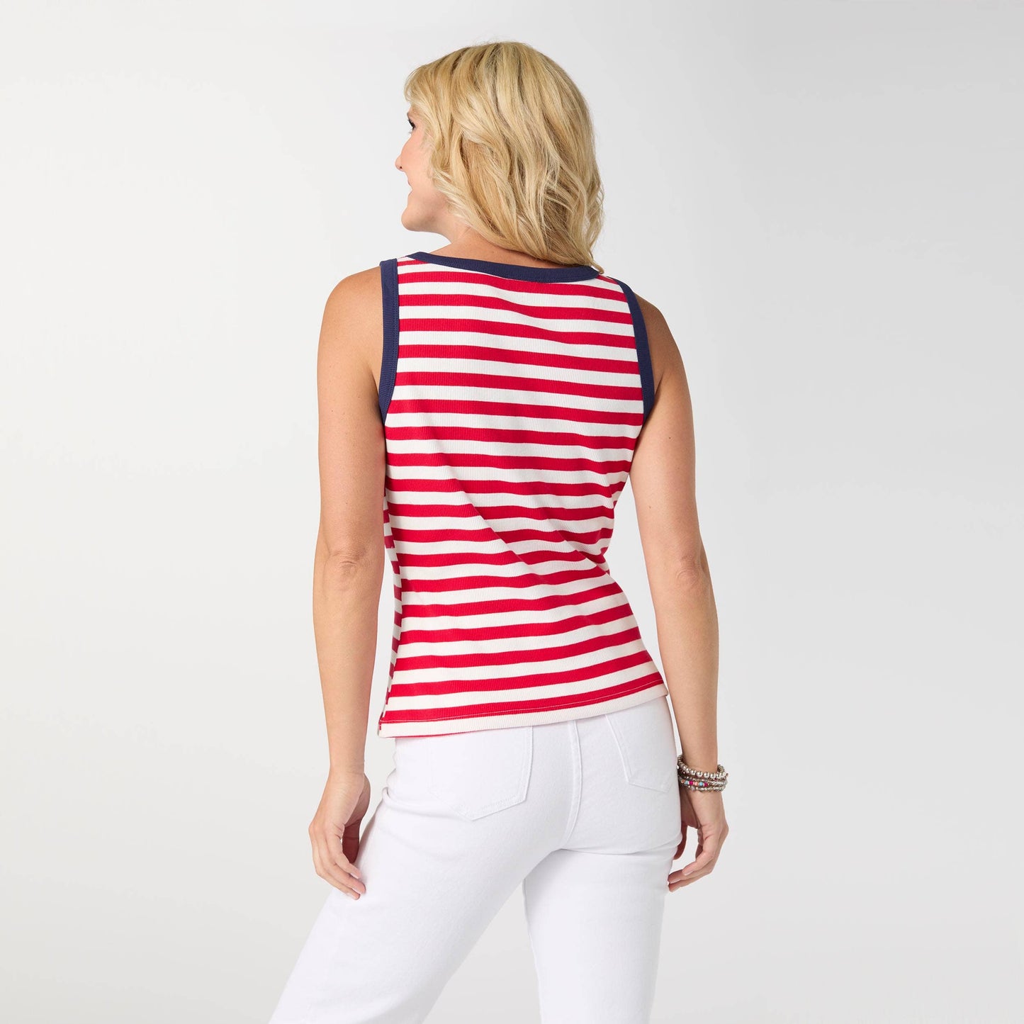 Sawyer Striped Rib Tank | 4th of July