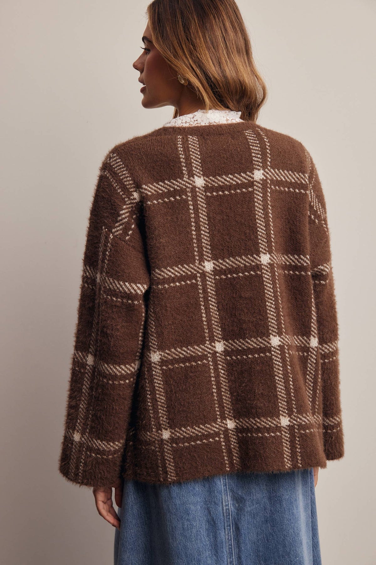 Amethyst Plaid Cardigan
