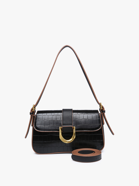 Lima Croc-Embossed Satchel/Shoulder Bag