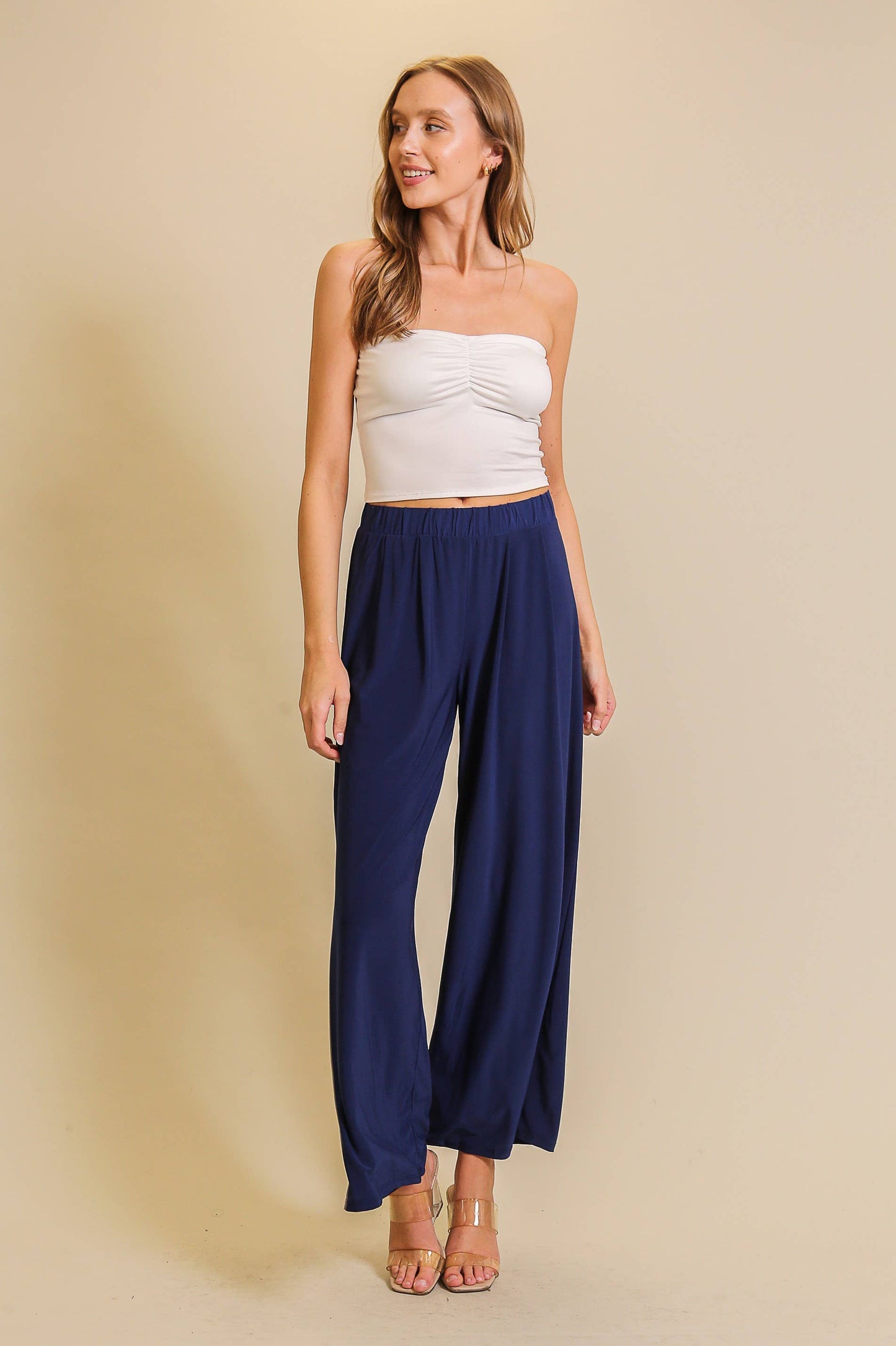 Heather High Waisted Wide Leg Pants