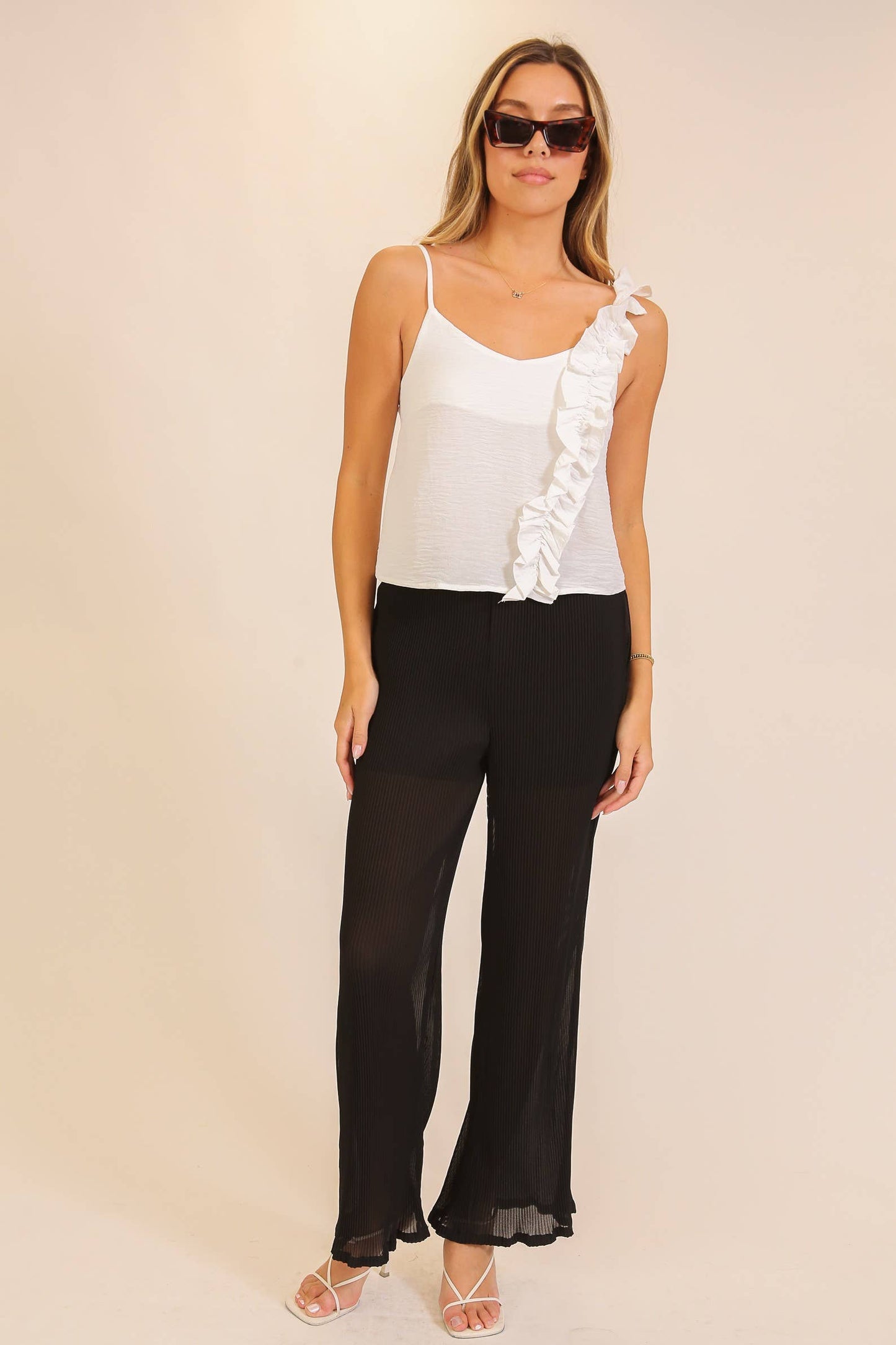 Ruby Ruffle Trim Top