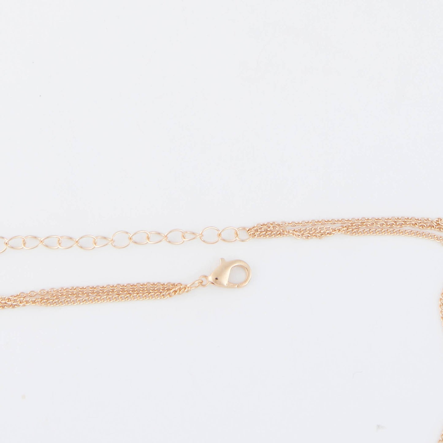Layered Necklace Char 15" Gold  Side Cross Gem Pendant
