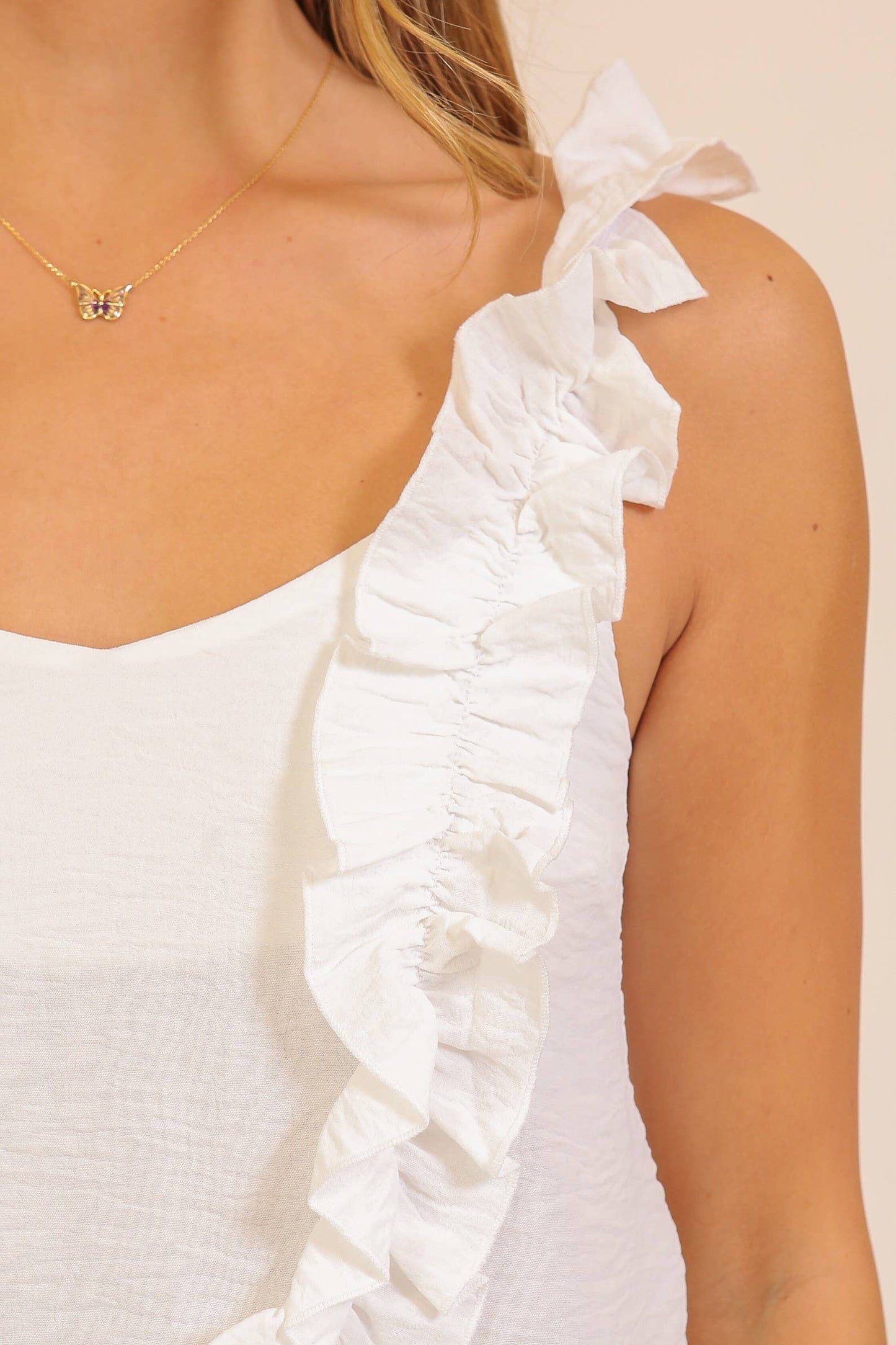 Ruby Ruffle Trim Top